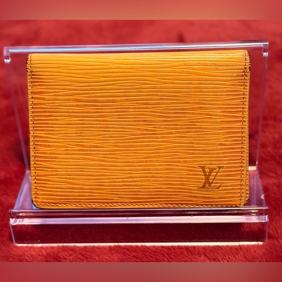 Louis Vuitton Accessories - Louis Vuitton Epi Yellow with Purple Interior Card Holder